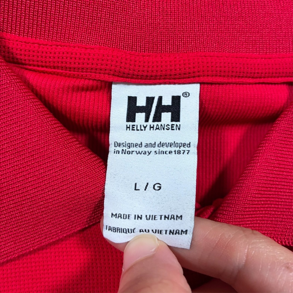 Helly Hansen Viking Polo Shirt Mens Large Red Performance Short Sleeve - Picture 3 of 8